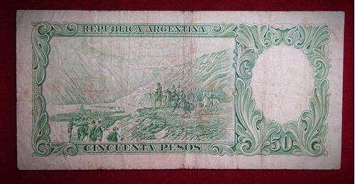 Billete 50 Pesos 1954 Numeros Rojos Bottero 1990 1