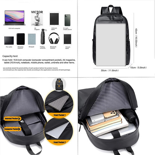 Vodiu Backpack Man Laptop Bag Gran Capacidad Waterproof Trav 1