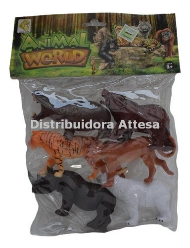 Animales De Selva X 6 Pvc Animal World Importadora Go Shop 0