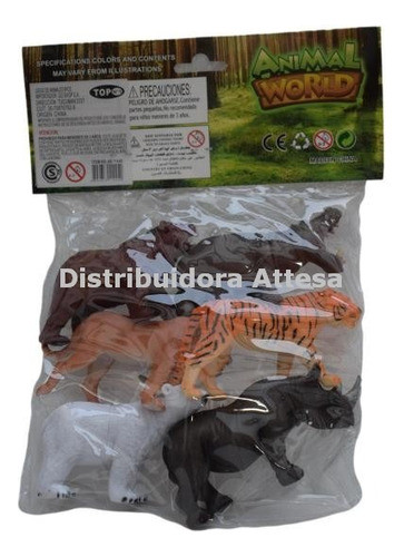 Animales De Selva X 6 Pvc Animal World Importadora Go Shop 1