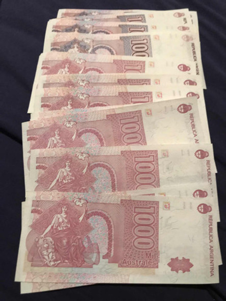 Lote 27 Billetes De 1.000 Australes Sin Circular Impecables 1 Lote 27 Billetes De 1.000 Australes Sin Circular Impecables 1