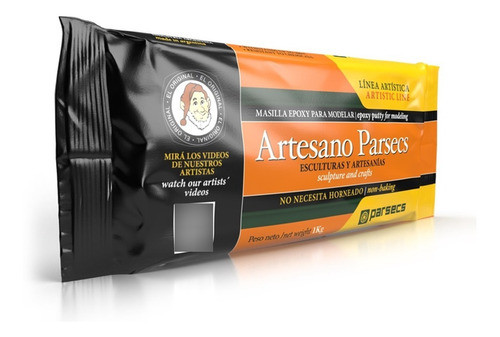 Parsecs Masilla Artesano Epoxi P/ Modelar Sec Lento 1kg Fs 0