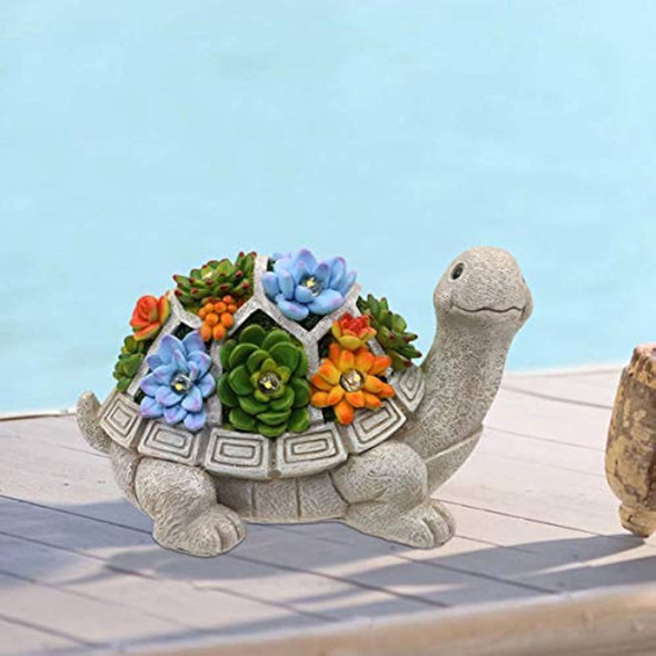 ~? Nacome Solar Garden Outdoor Statues Turtle With Succulent 0