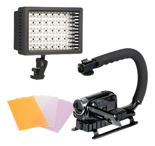 Luz Video Hd 160led Para Dslr Cámara + C/u Forma Soporte Man 0