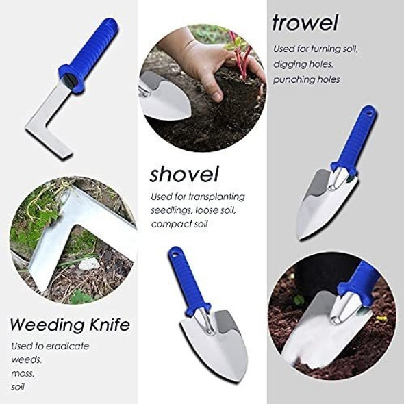 Juego De Herramientas Azul Para Jardineria Con Estuche 1