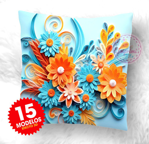 Plantillas Efecto 3d Sublimar Almohadones Flores #a126 1