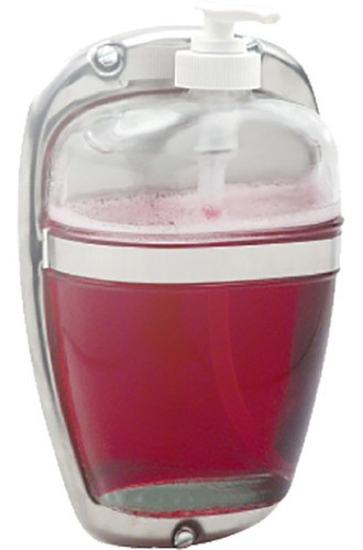 Saboneteira De Parede Em Vidro E Inox Para Alcool Gel 0