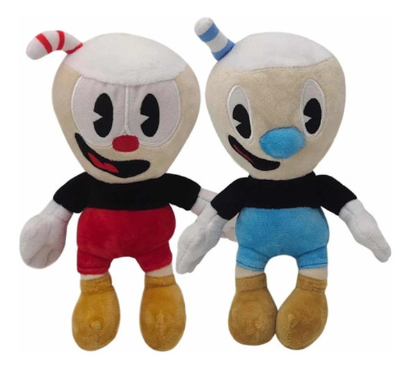 Peluche Cabeza De Taza 25cm Cuphead Mugman X2 Hermoso 0