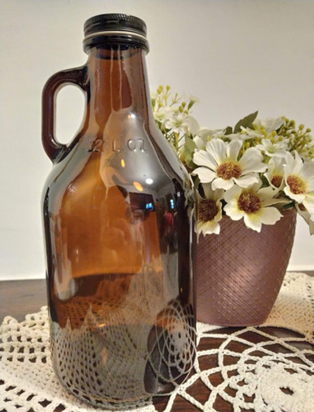 Botellón Ámbar Tipo Growler De 1l Con Tapa Metálica 1