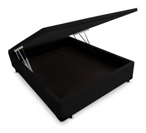 Cama Box Baú Solteirão Suede Preto - 96x203x40 0