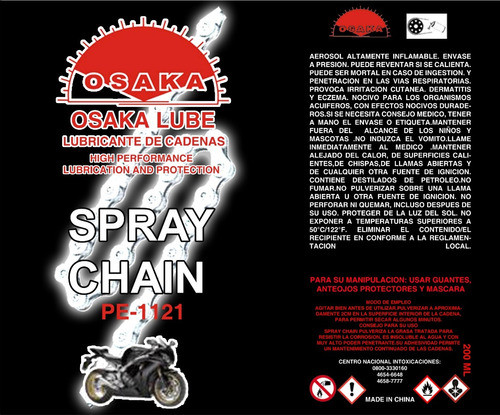 Lubricante P/cadena X 400cc Osaka Pe-1118 1