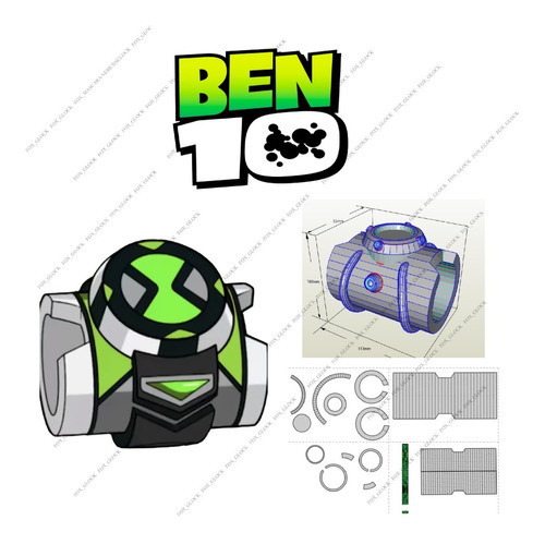 Omnitrix Ven 10 Papercraft Tamaño Real Para Pintar 0