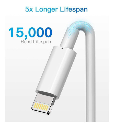 Cable Lightning Con Certificacin Mfi, Paquete De 3 Cables De 1