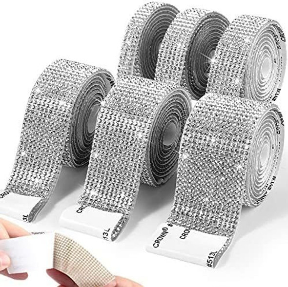 6 Rollos De Cintas Adhesivas Imitacion Diamante, Deco - E 0