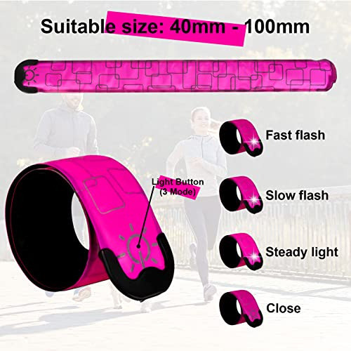 2 Brazaletes Pulsera Con Luz Para Tobillo Muñeca Usb Rosa 1