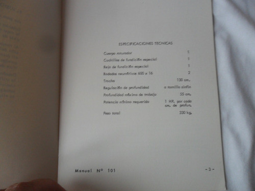 Manual Instrucciones Germor Arado Subsolador Antiguo Tractor 1