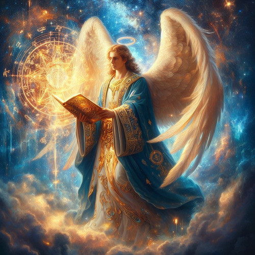 Obra De Arte Digital Arcángel Raziel 50x50cm Pieza Única 0