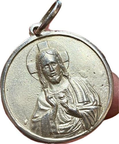 Colgante Medalla Plata 925 Sagrado Corazon Unisex 28 Luli 0