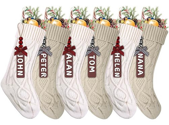 Medias Decoracion Navideña Blancas Con Etiquetas De Nombres 0 Medias Decoracion Navideña Blancas Con Etiquetas De Nombres 0