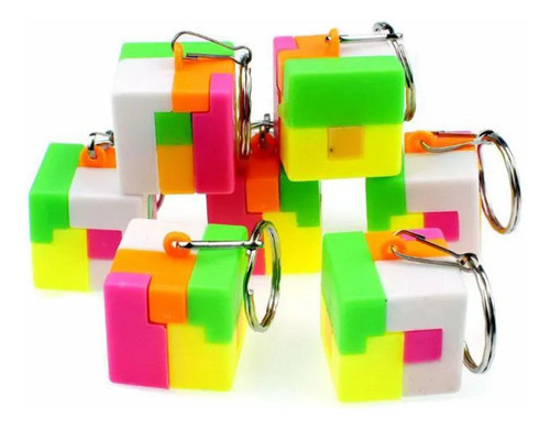 6 Llaveros Cubos Juguete Ingenio Souvenir Piñata 0