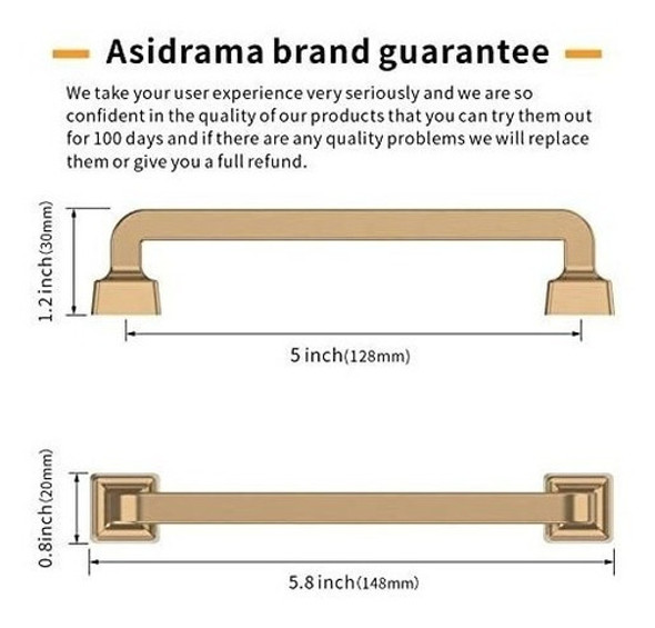 20 Tiradores Asidrama Para Cocina De 13cm Bronce Champagne 1