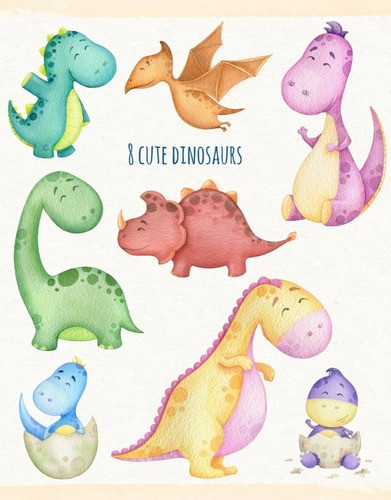 Kit Imagenes Png Cliparts Dinosaurios Acuarela Ek12 1