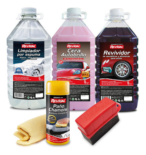 Shampo Espuma Autobrillo Revividor Chamois Y Esponja Revigal 0