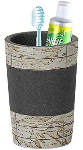 Organizador De Brochas De Maquillaje Y Vaso De Baño Rústico 1