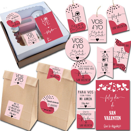 Kit Imprimible San Valentín Enamorados3 Tags+etiquetas+tarj. 0