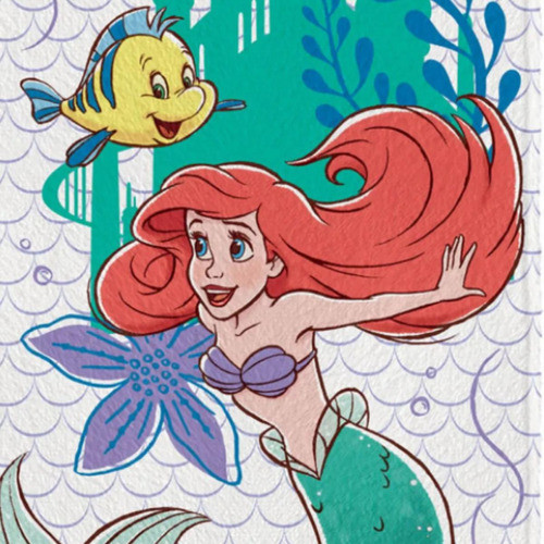 Toalha Banho Felpuda Pequena Sereia Ariel Princess Disney 1