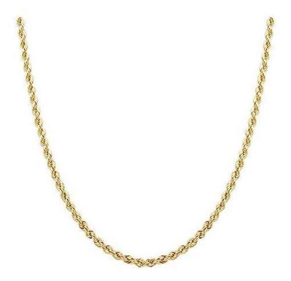 Collar De Cadena De Cuerda De Diamante De 2 Mm En Plata Este 0