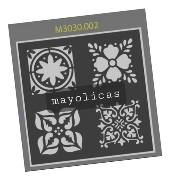 Stencil Plantilla Mayolicas 30x30 Pares Piso Muebles Deco 0 Stencil Plantilla Mayolicas 30x30 Pares Piso Muebles Deco 0