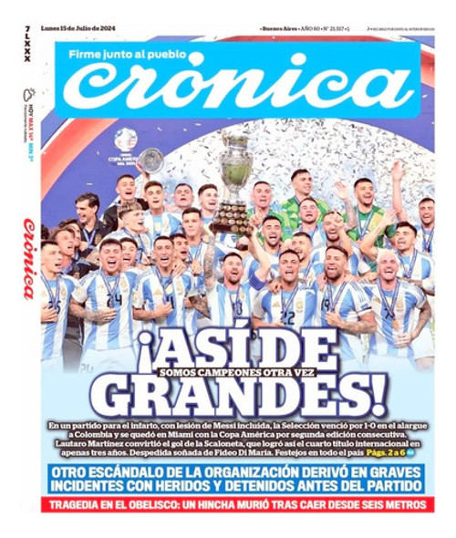 Argentina Campeón Copa América 2024 !! Crónica 15/07/2024 1 Argentina Campeón Copa América 2024 !! Crónica 15/07/2024 1