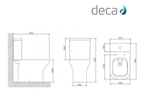 Juego De Baño Deca Axis Inodoro Con Mochila Y Bidet 1