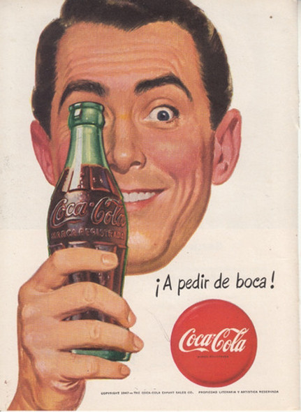 1947 Publicidad Vintage De Coca Cola Refresco Botella Chica 0