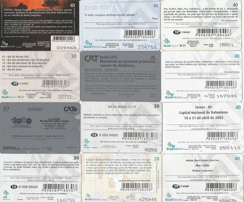 Cartão Telef. Crt E Br. Tele - Diversos - Lote 12 Un -a Q2 1