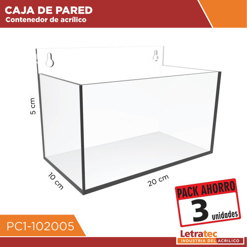 Caja Organizador Pared Acrilico Oficina Pc1-102005-3 Pack/3 1