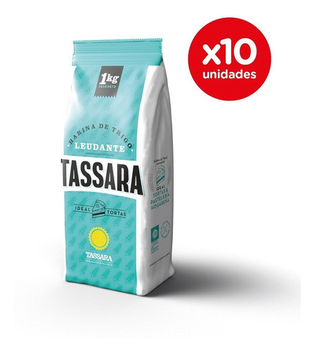Harina De Trigo Leudante Pack 10 X 1 Kg Tassara Ideal Tortas 0