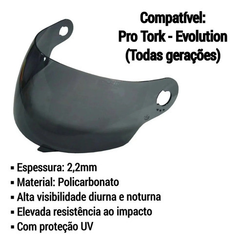 Viseira Fume Pro Tork Evolution 788 G3 G4 G5 G6 G7 G8 1