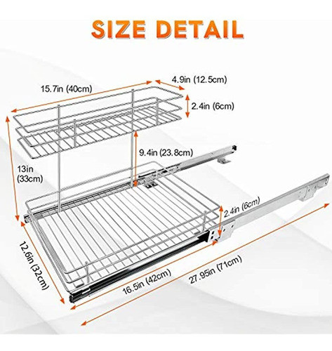 Organizador De Gabinete Extraíble, Ahnr Estantes De Almacena 1