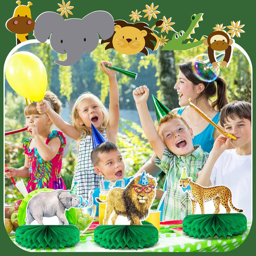 Decoraciones Safari Para Niño, 12 Pcs, Estilo Miel De Abeja 1