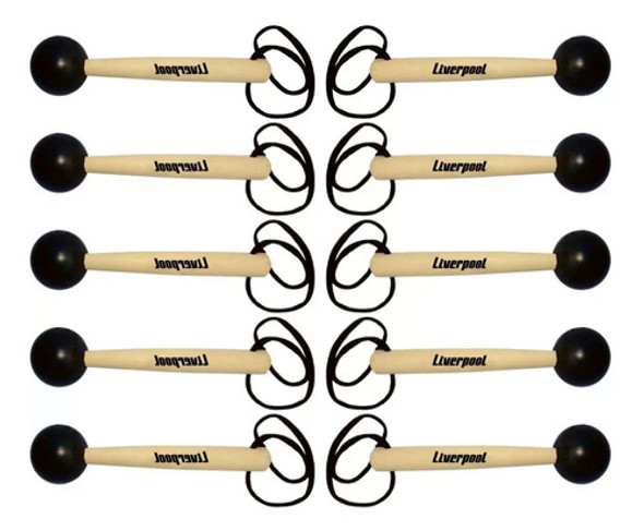 10 Maçanetas Bumbo Bola De Borracha 225mm Liverpool Mc 46 0