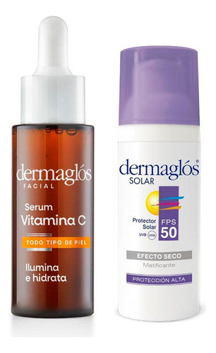 Dermaglós Combo Sérum Vitamina C Protector Solar Efecto Seco 0