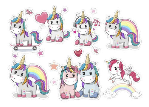 Kit Cliparts Unicornios Cute Png Unicornio Imagen 0