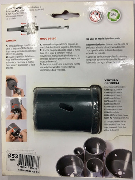 Mecha Sierra Copa Carburo Tungsteno G/ Extra 67mm Venturo 1