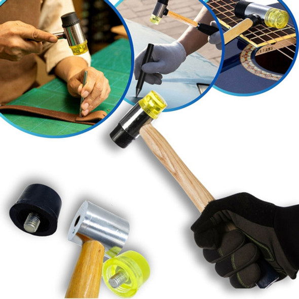 Martelo De Borracha Nylon Intercambiável Cabeça Dupla 35mm 0