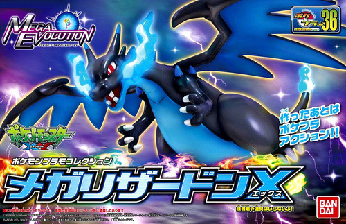 Pokemon Mega Charizard X Negro Plamo Kit Bandai Japon Box 1