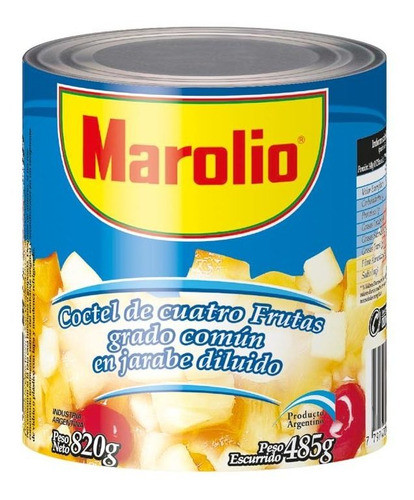 Pack X 12 Unid Coctel Frutas   820 Gr Marolio Frutas Envasa 0