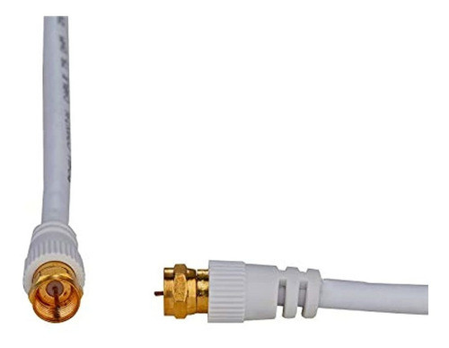 Cables Directo En Linea 6 Pies Blanco Cable Coaxial Rg6 F P 1