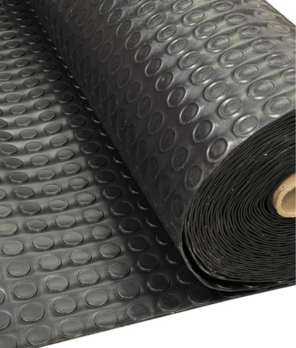 Piso Goma Pvc Moneda Negro Espesor 2mm 120x200cm Kreatex 0